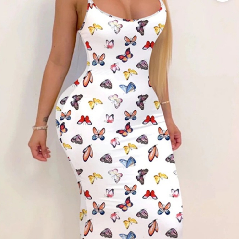 Long maxi butterly dress